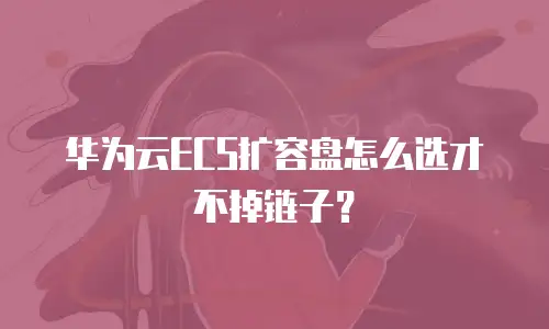 华为云ECS扩容盘怎么选才不掉链子？