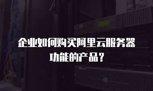 企业如何购买阿里云服务器功能的产品？