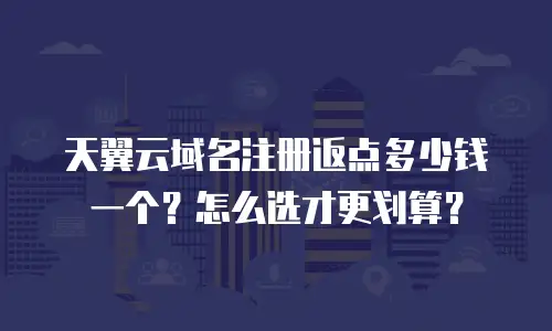 天翼云域名注册返点多少钱一个？怎么选才更划算？