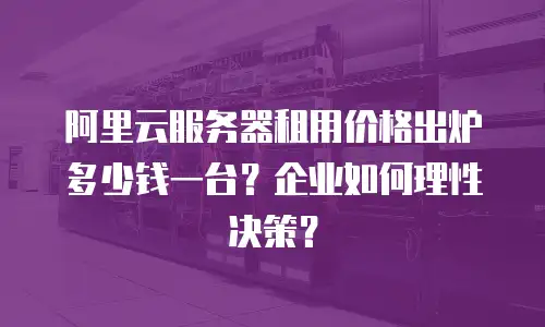阿里云服务器租用价格出炉多少钱一台？企业如何理性决策？