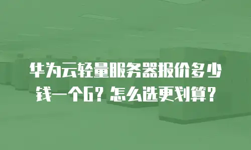 华为云轻量服务器报价多少钱一个G？怎么选更划算？