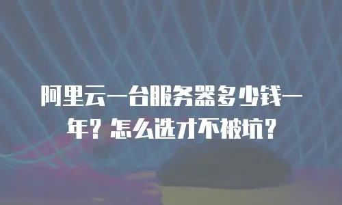 阿里云一台服务器多少钱一年？怎么选才不被坑？