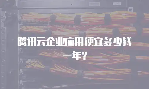 腾讯云企业应用便宜多少钱一年？