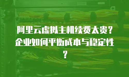 阿里云虚拟主机续费太贵？企业如何平衡成本与稳定性？
