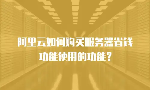 阿里云如何购买服务器省钱功能使用的功能？