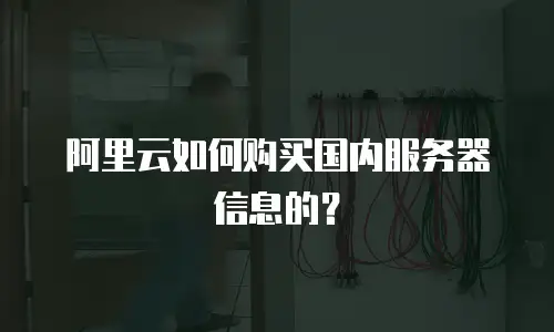 阿里云如何购买国内服务器信息的？