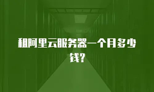 租阿里云服务器一个月多少钱？