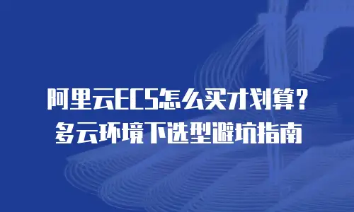阿里云ECS怎么买才划算？多云环境下选型避坑指南
