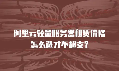 阿里云轻量服务器租赁价格怎么选才不超支？