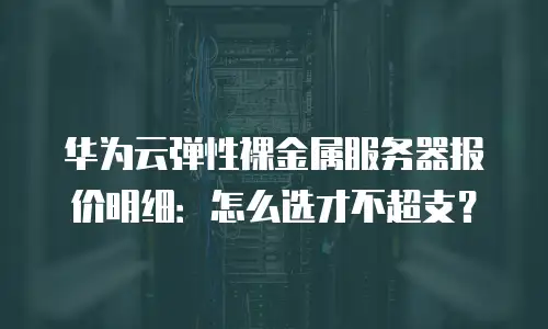 华为云弹性裸金属服务器报价明细：怎么选才不超支？