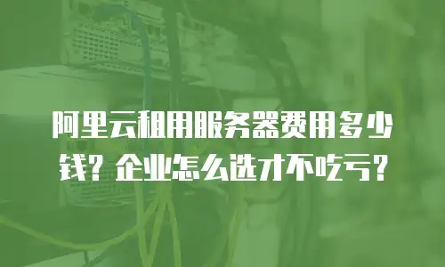 阿里云租用服务器费用多少钱？企业怎么选才不吃亏？