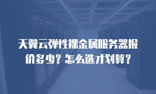 天翼云弹性裸金属服务器报价多少？怎么选才划算？