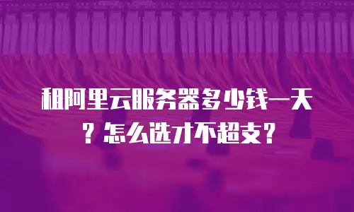 租阿里云服务器多少钱一天？怎么选才不超支？