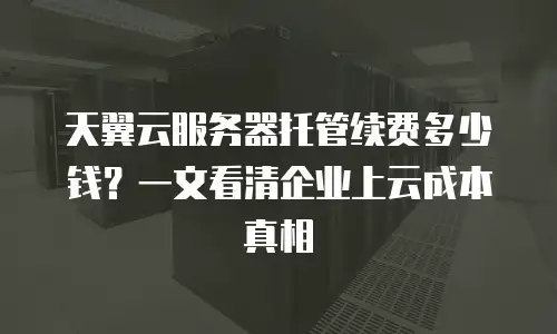 天翼云服务器托管续费多少钱？一文看清企业上云成本真相