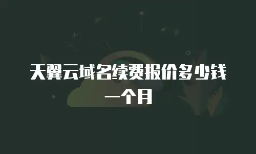 天翼云域名续费报价多少钱一个月