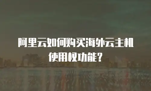 阿里云如何购买海外云主机使用权功能？