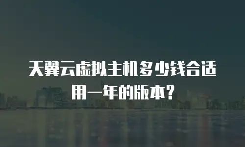 天翼云虚拟主机多少钱合适用一年的版本？