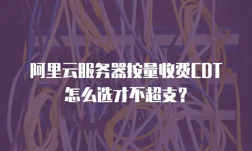 阿里云服务器按量收费CDT怎么选才不超支？