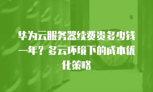 华为云服务器续费贵多少钱一年？多云环境下的成本优化策略