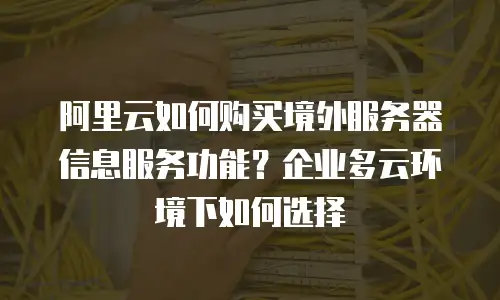 阿里云如何购买境外服务器信息服务功能？企业多云环境下如何选择