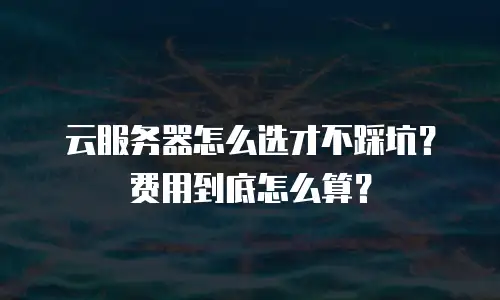 云服务器怎么选才不踩坑？费用到底怎么算？