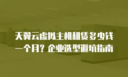天翼云虚拟主机租赁多少钱一个月？企业选型避坑指南