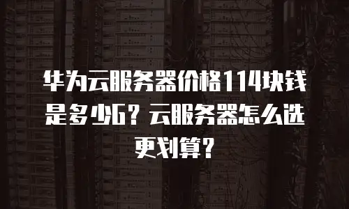华为云服务器价格114块钱是多少G？云服务器怎么选更划算？