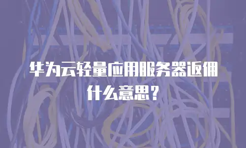 华为云轻量应用服务器返佣什么意思？