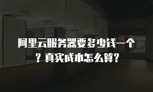 阿里云服务器要多少钱一个？真实成本怎么算？