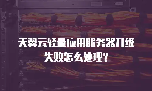 天翼云轻量应用服务器升级失败怎么处理？