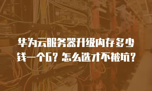 华为云服务器升级内存多少钱一个G？怎么选才不被坑？
