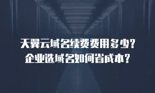 天翼云域名续费费用多少？企业选域名如何省成本？