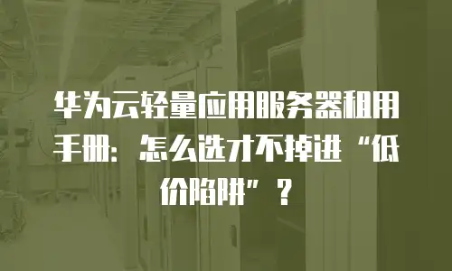 华为云轻量应用服务器租用手册：怎么选才不掉进“低价陷阱”？