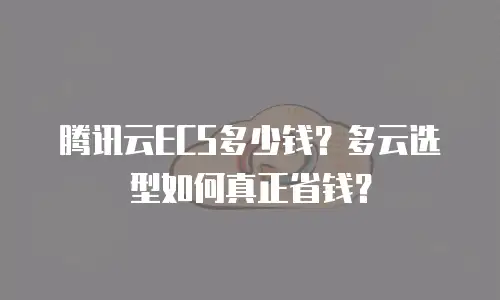 腾讯云ECS多少钱？多云选型如何真正省钱？