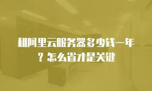 租阿里云服务器多少钱一年？怎么省才是关键