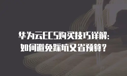 华为云ECS购买技巧详解：如何避免踩坑又省预算？