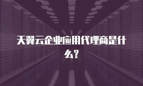 天翼云企业应用代理商是什么？