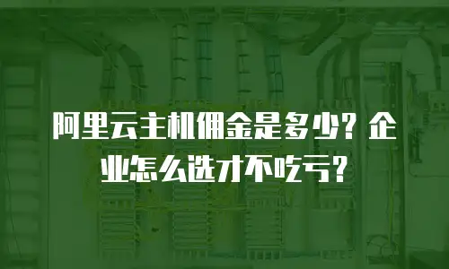 阿里云主机佣金是多少？企业怎么选才不吃亏？