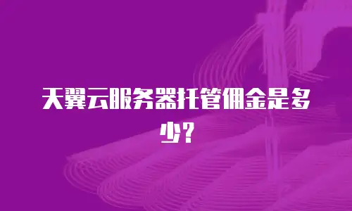 天翼云服务器托管佣金是多少？