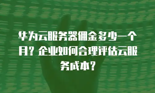 华为云服务器佣金多少一个月？企业如何合理评估云服务成本？