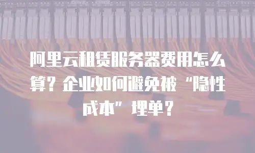 阿里云租赁服务器费用怎么算？企业如何避免被&ldquo;隐性成本&rdquo;埋单？