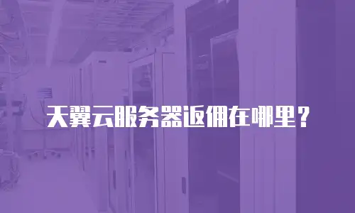 天翼云服务器返佣在哪里？