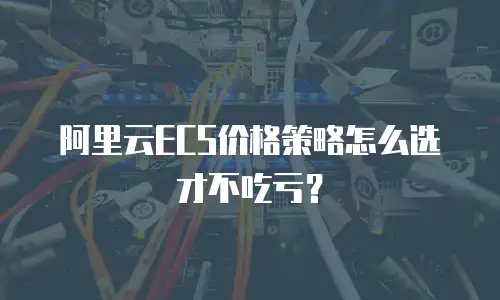 阿里云ECS价格策略怎么选才不吃亏？