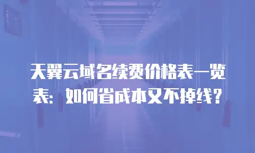 天翼云域名续费价格表一览表：如何省成本又不掉线？