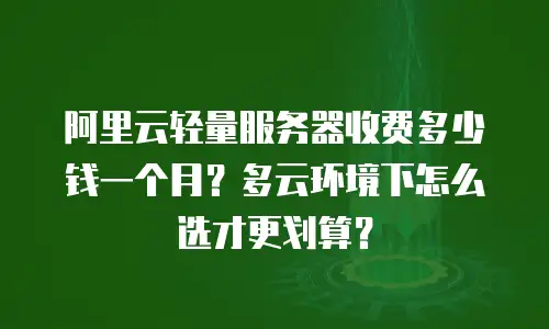 阿里云轻量服务器收费多少钱一个月？多云环境下怎么选才更划算？