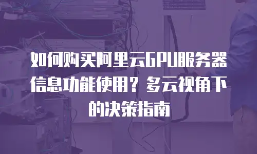 如何购买阿里云GPU服务器信息功能使用？多云视角下的决策指南