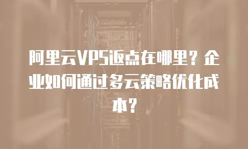 阿里云VPS返点在哪里？企业如何通过多云策略优化成本？