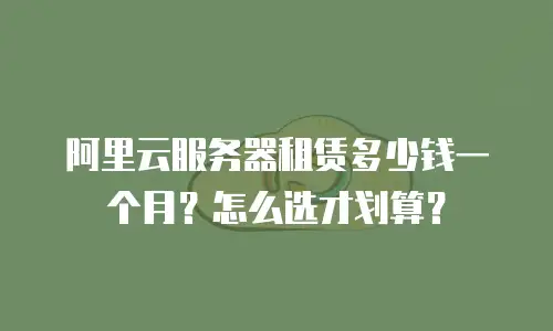 阿里云服务器租赁多少钱一个月？怎么选才划算？