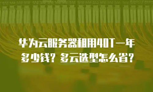 华为云服务器租用40T一年多少钱？多云选型怎么省？
