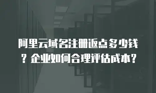 阿里云域名注册返点多少钱？企业如何合理评估成本？